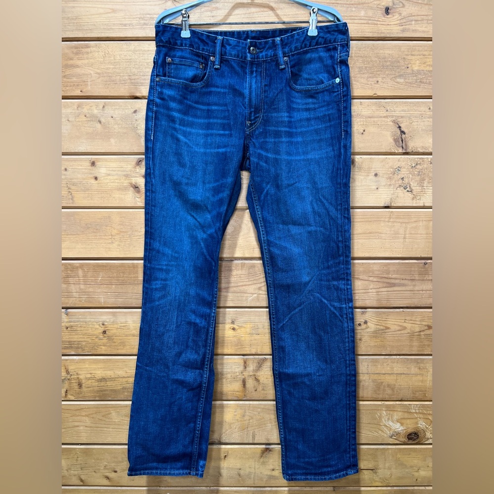 33 x 34 Bonobos The Blue Jean – Straight Leg, Tumbled Dark Wash – Size 33x34